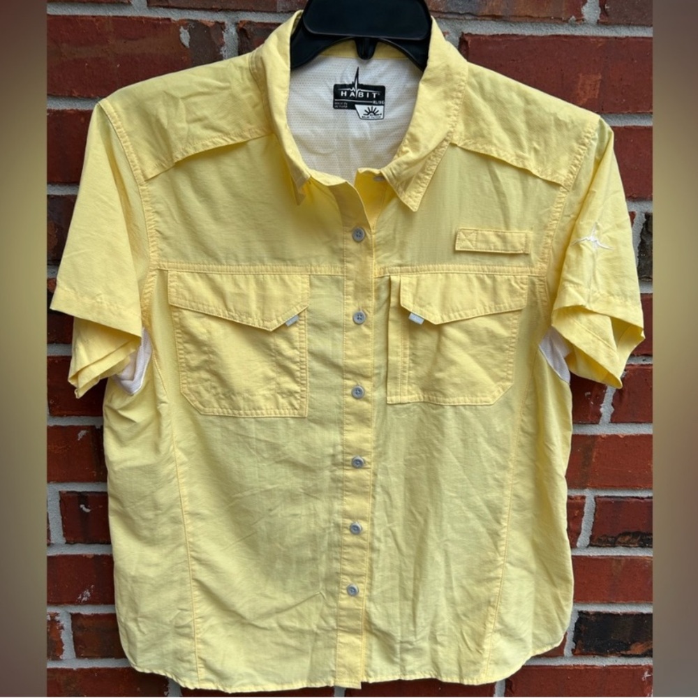 Habitat  Women Yellow Short Sleeve Shirt SPF 30 Vented
